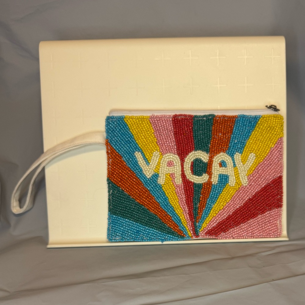 Vibrant Multicolor Beaded 'Vacay' Clutch